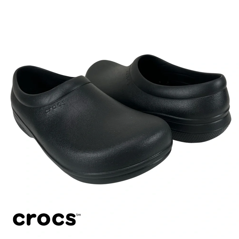 Crocs | Men 11 | Black On The Clock‎ Slip Resistant Work Slip-On Clog Shoes